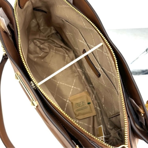 Michael Kors Whitney Medium Quilted Tote Bag & Large Trifold Wallet Luggage - Picture 7 of 13